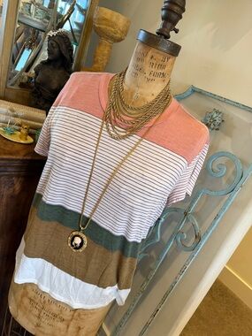 RVCA Pink Tank with Olive Trim